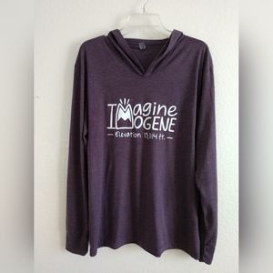 Imagine Imogene Pass Colorado Race Running T Shirt Hoodie Purple Large Unisex